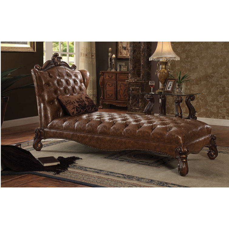 Lark Manor Carvajal Tufted Faux Leather Armless Chaise Lounge Wayfair